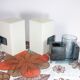 Appliques Allibert Salle de bain vintage 1970/1980 bleu et verre a dents