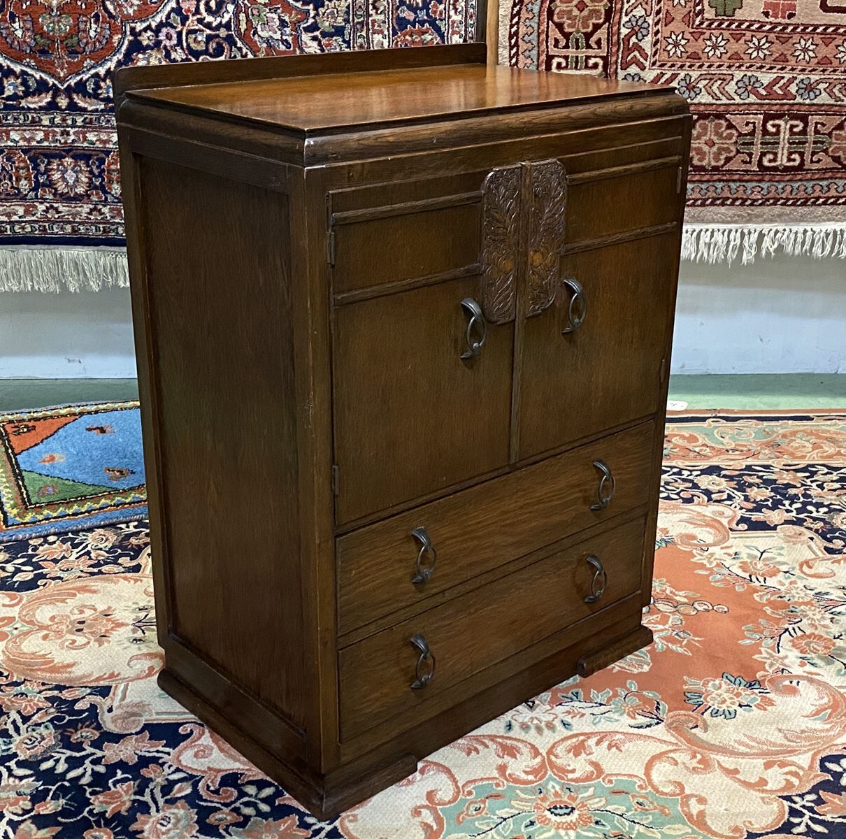 English Art Deco oak bar - 1930s