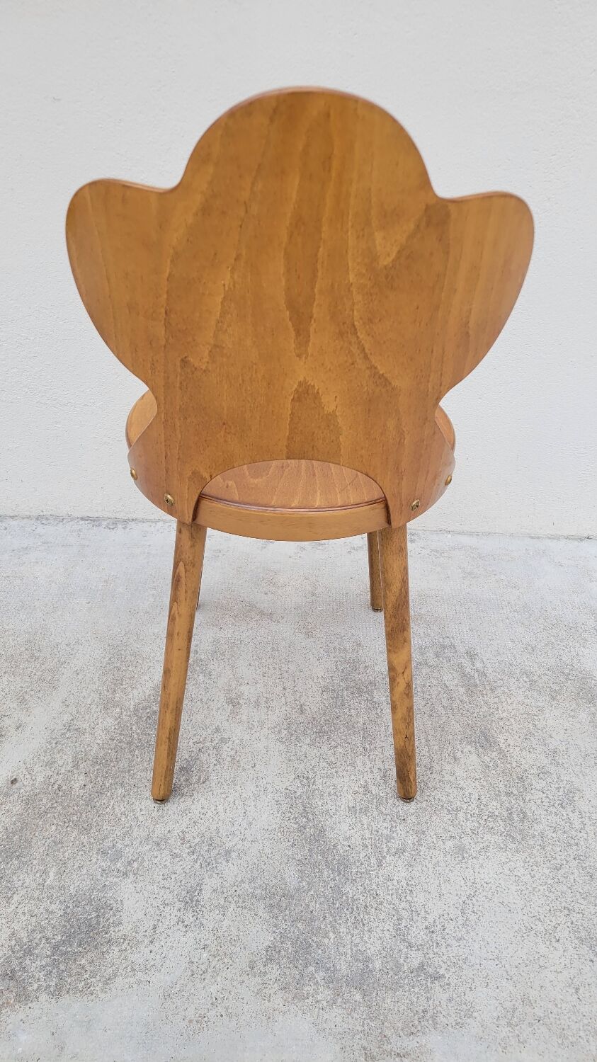 Chaise de bistrot baumann modèle Trèfle 1950