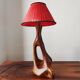 Brutalist lamp 1950/60 olive wood