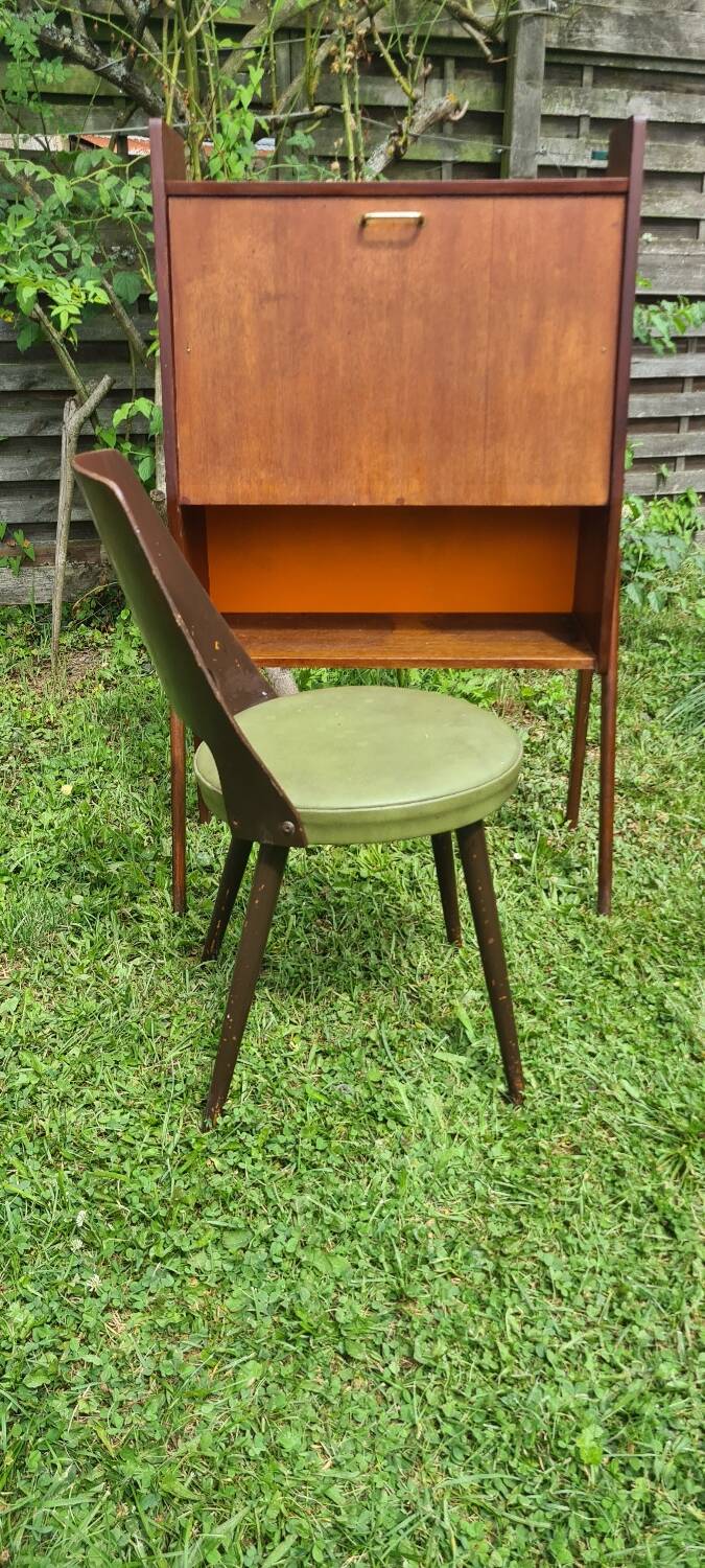 Small drop-leaf secretary and chair