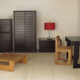 Desk in solid iroko tinted black