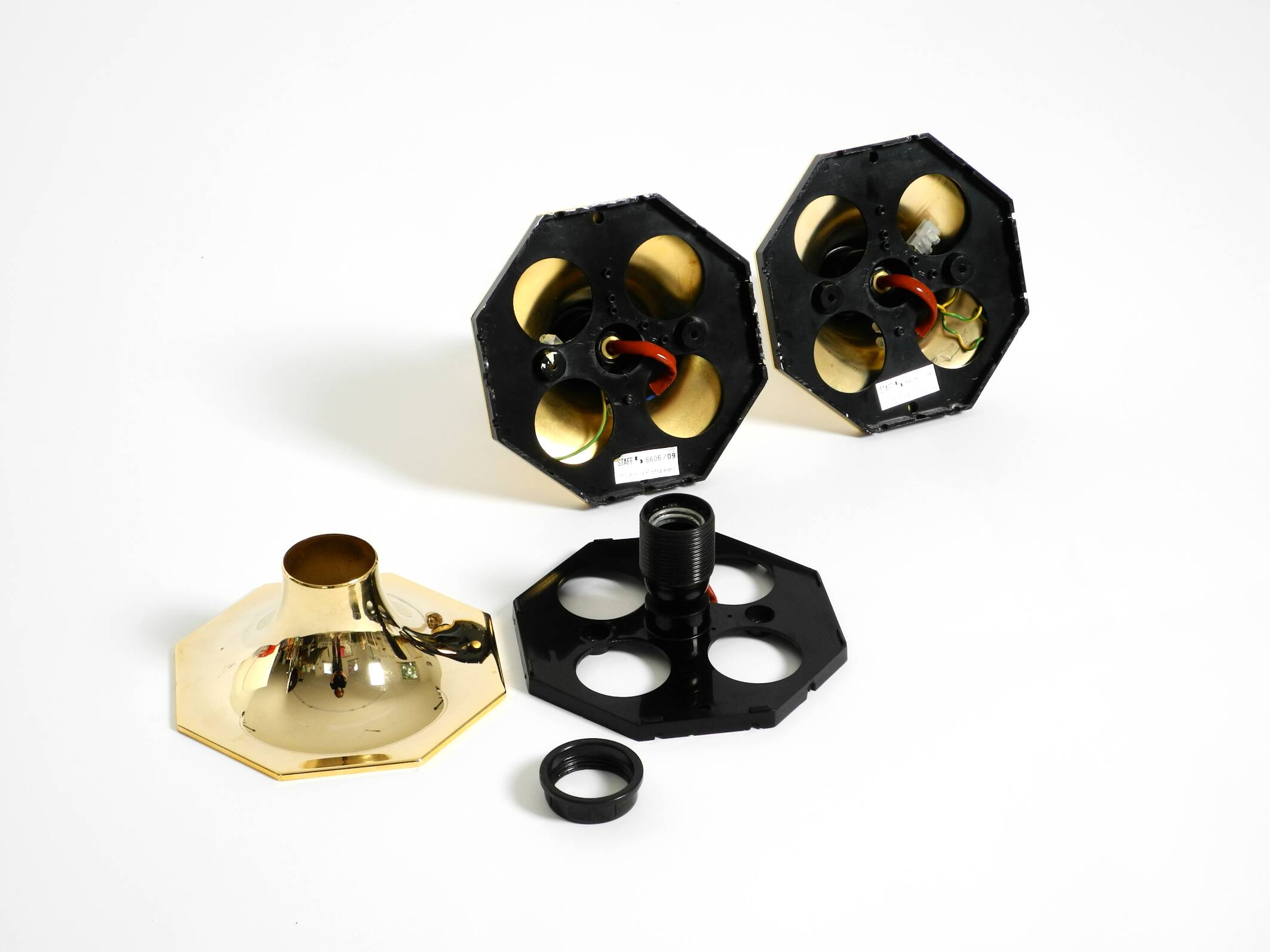 Set of three 1970s wall or ceiling lamps by Motoko Ishii for Staff Leuchten