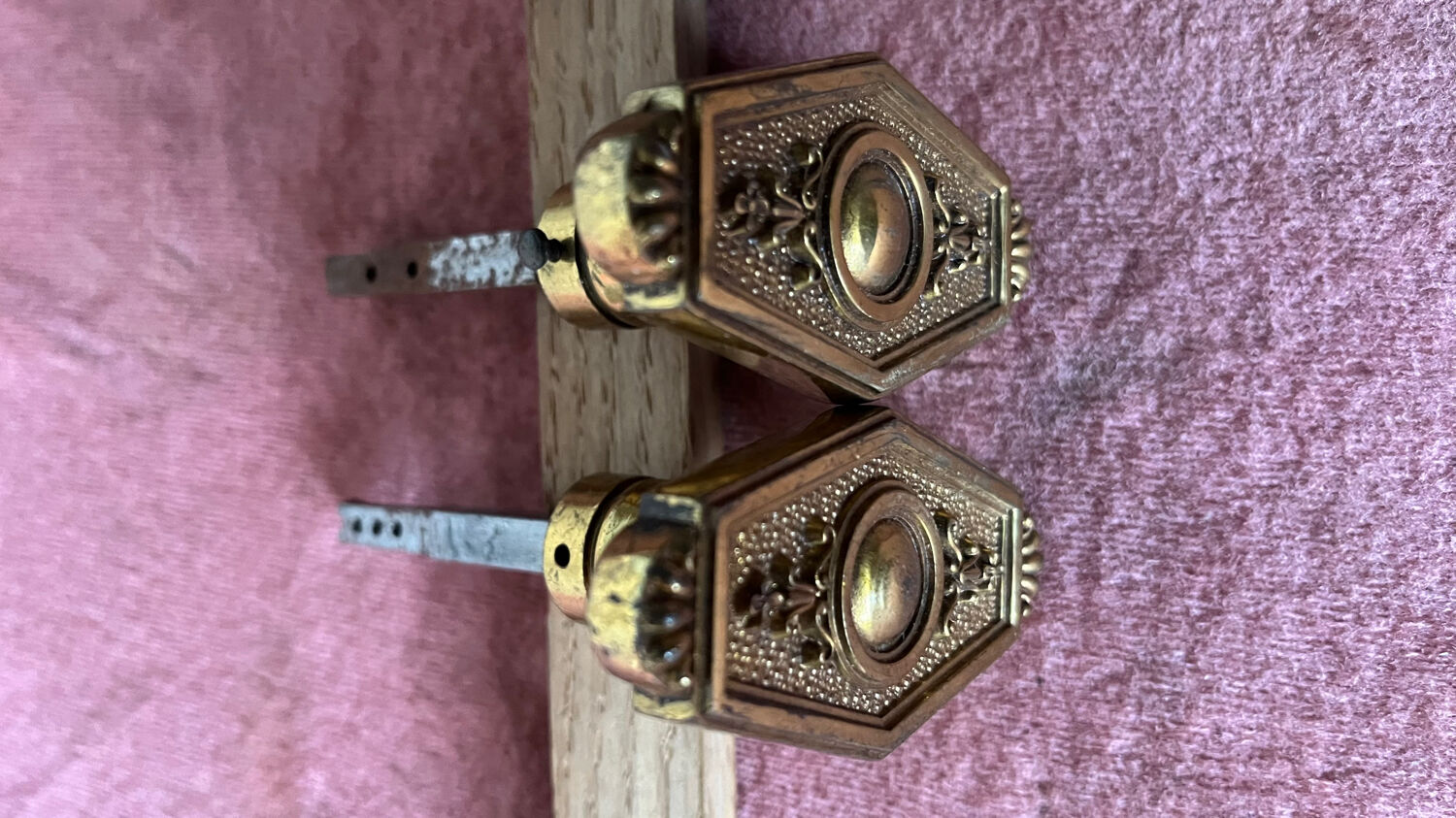 Pair of antique bronze handles