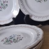 6 dessert plates floral and golden decoration - Model Printemps de Digoin - circa 1950
