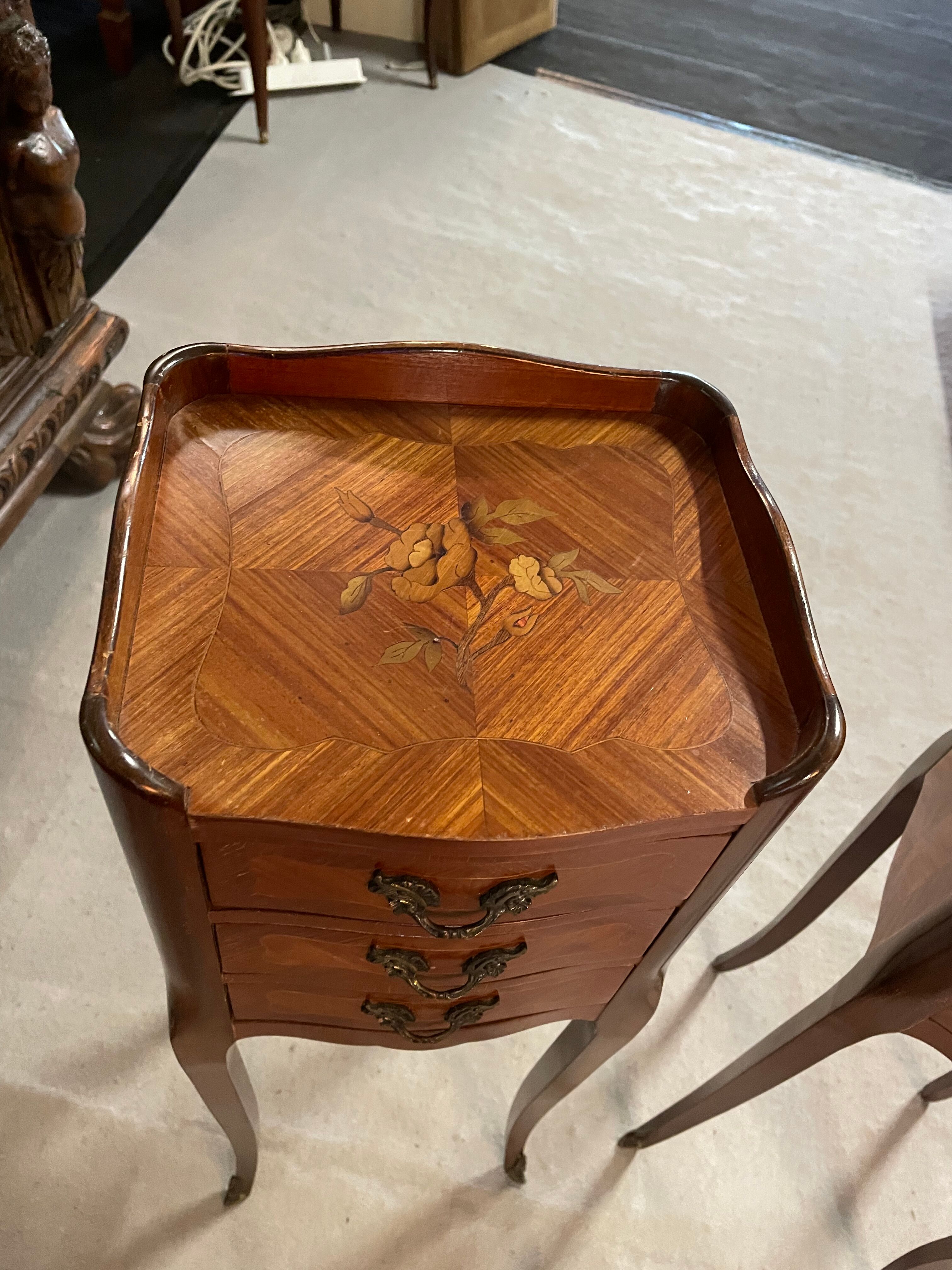 Pair of Louis XVI bedside in rosewood