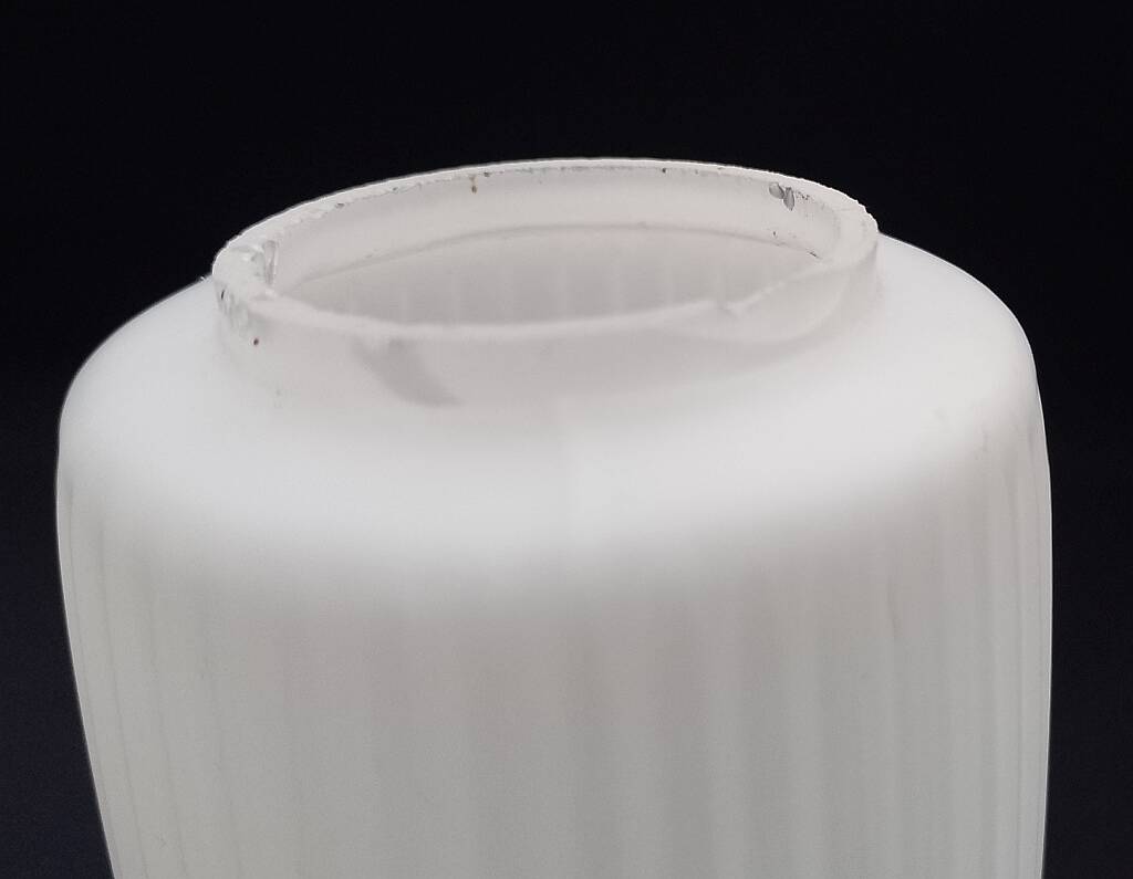 Mid Century Modern White Glass Light Shade Set of 3 Long Stripes