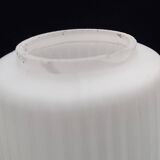 Mid Century Modern White Glass Light Shade Set of 3 Long Stripes