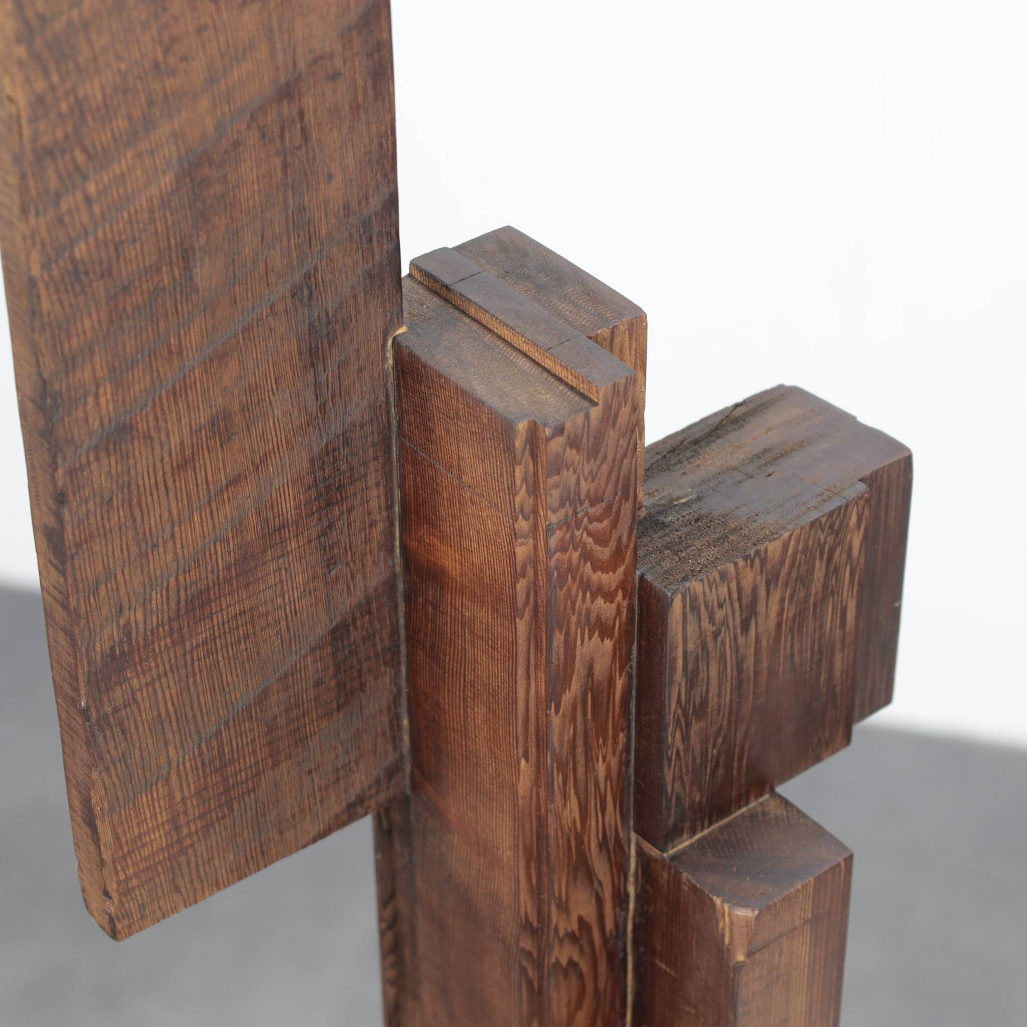Abstract constructivist wooden sculpture, Netherlands, 1970s