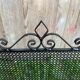 Fireplace screen black metal perforated sheet 3 vintage leaves