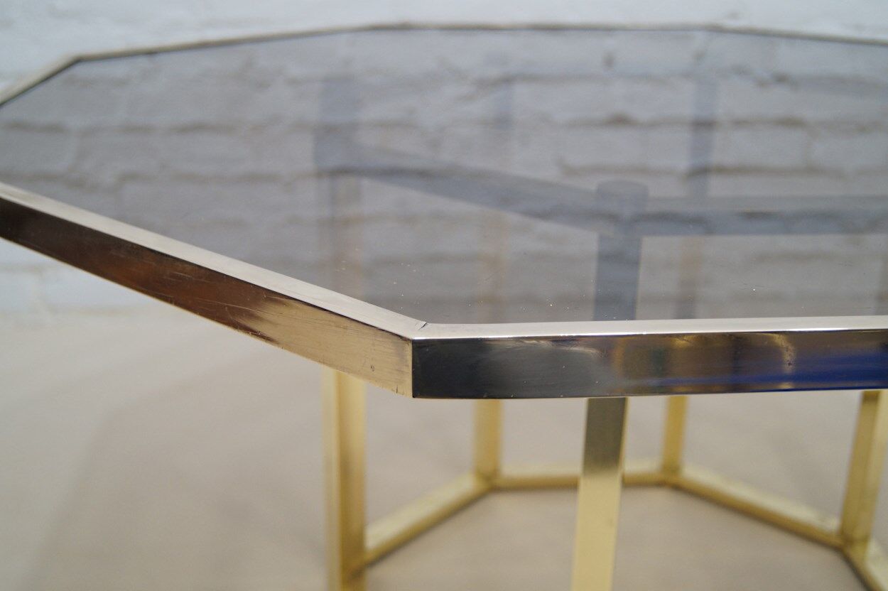 Brass  Italian coffee table by Romeo Rega, 1970s