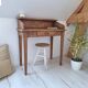 Solid wood tiered desk in a country style