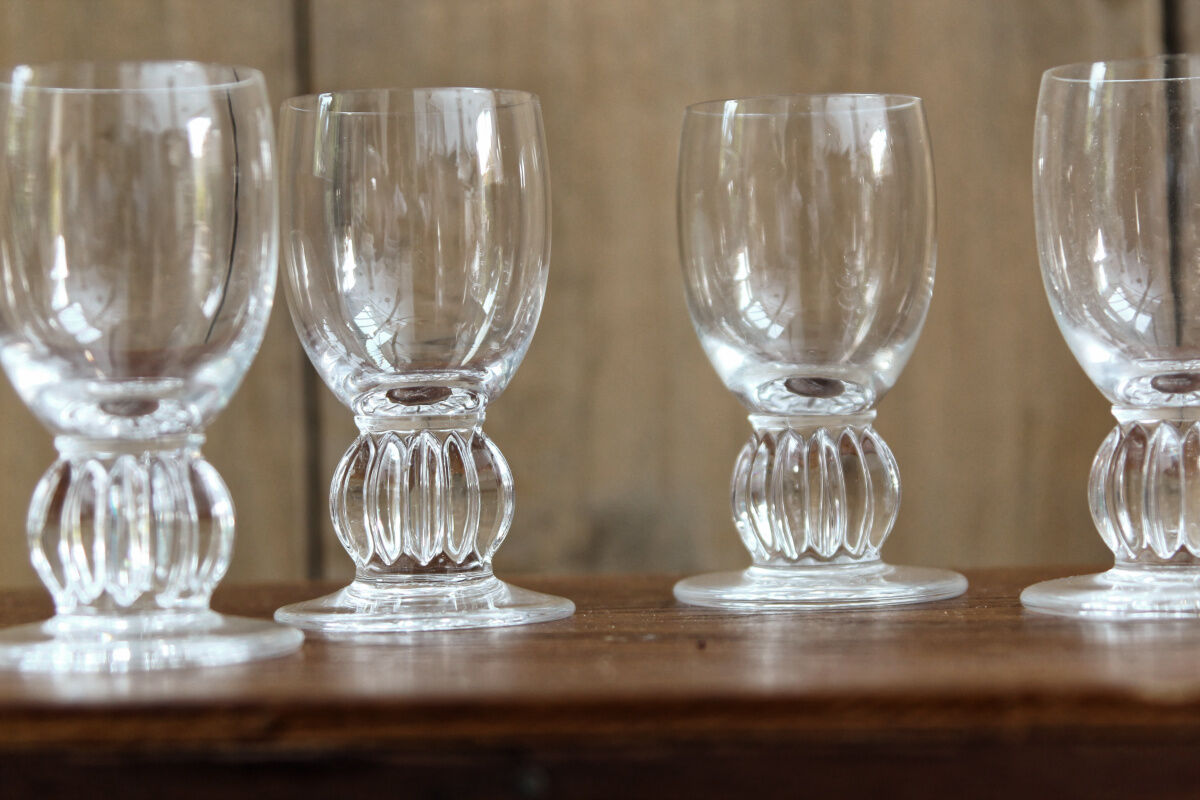 Lot of 5 glasses with digestive lalique france