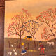 Tableau d'art naïf vintage - Scène champêtre. Art populaire