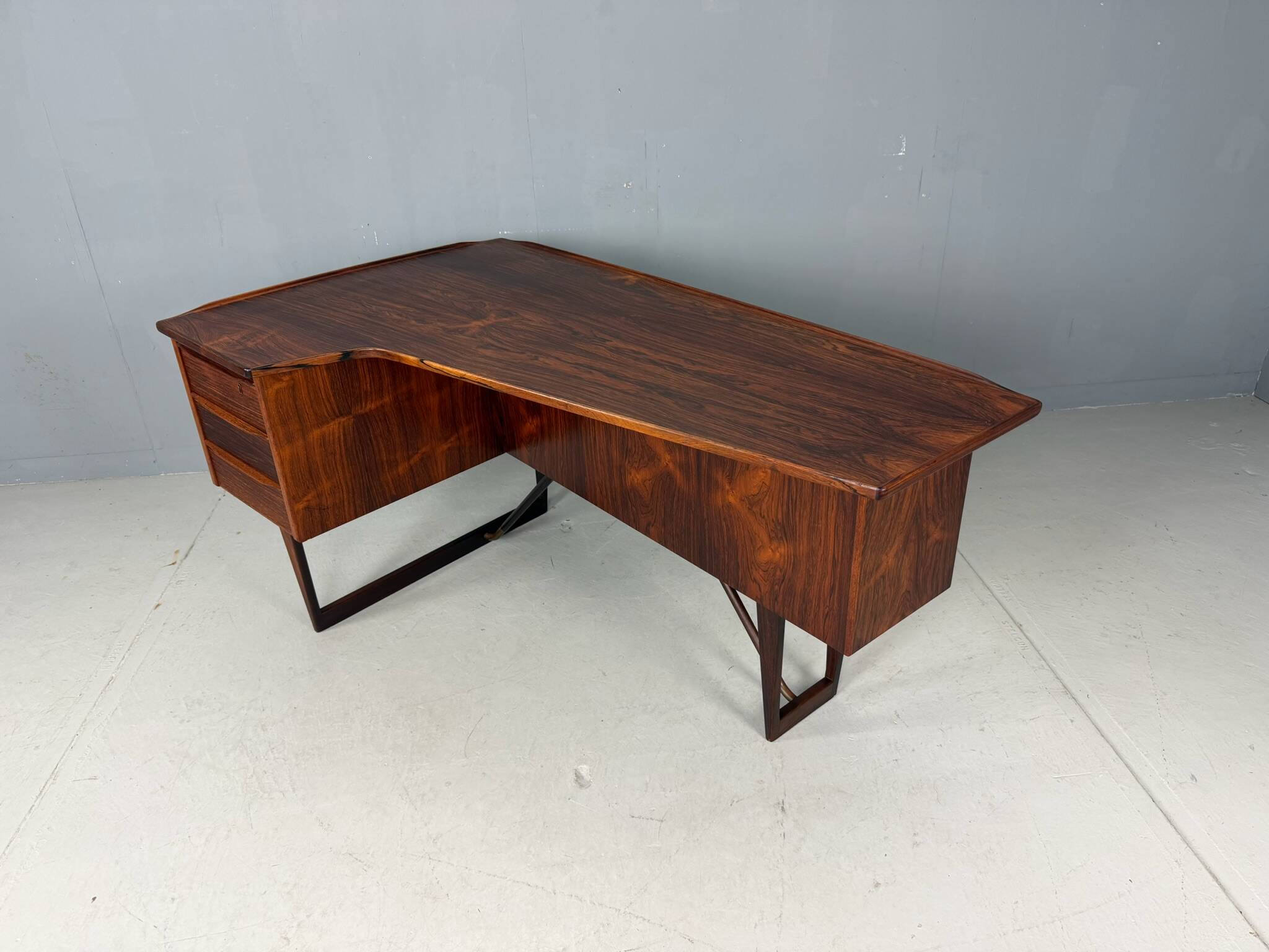 1960s Peter Løvig Nielsen 'Boomerang' Desk Hedensted Møbelfabrik