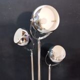 Lampadaire vintage acier chromé à trois spots