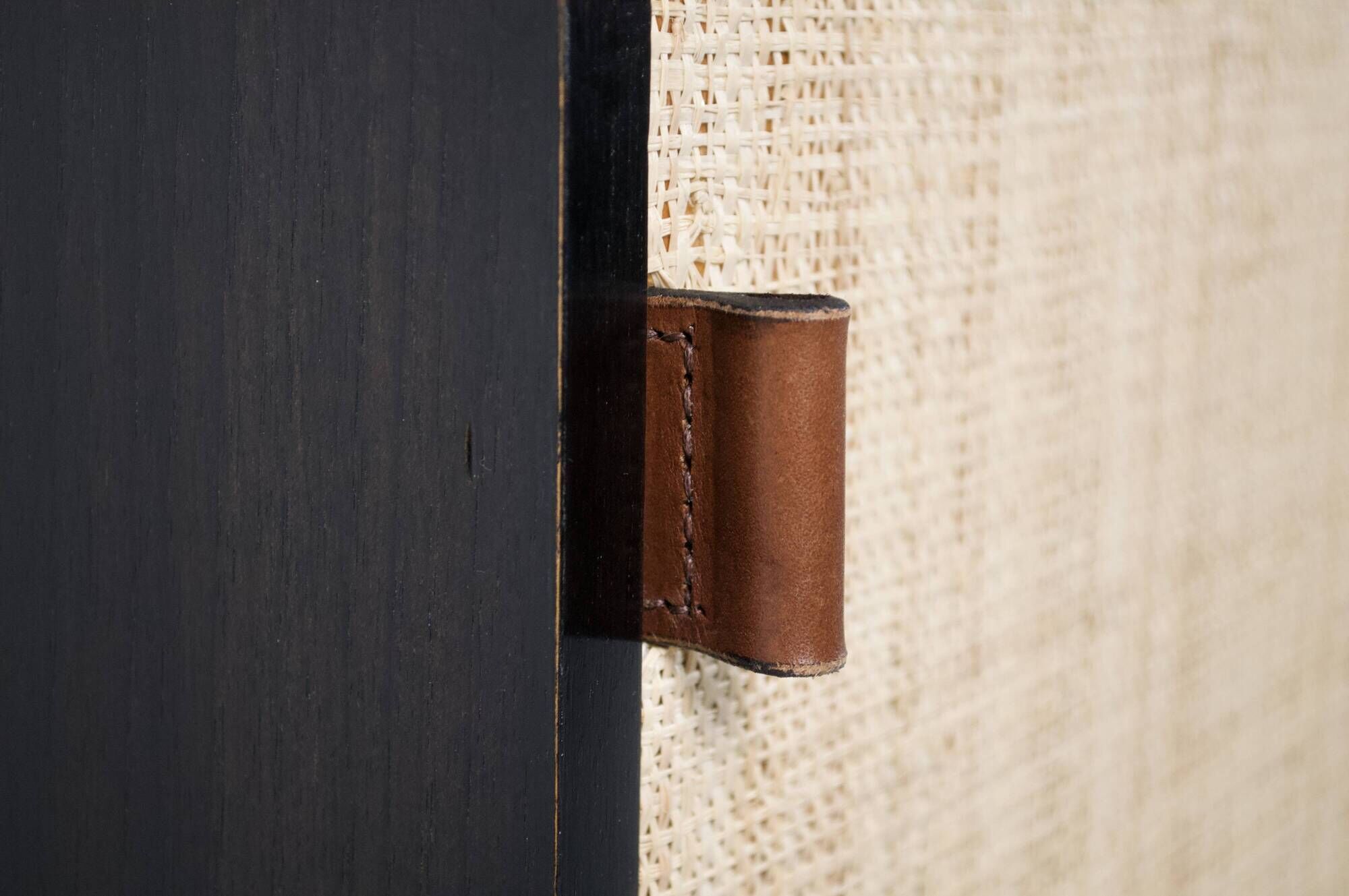 ENFILADE FLORENCE KNOLL MODEL 116 WOOD LEATHER AND RATTAN 1960