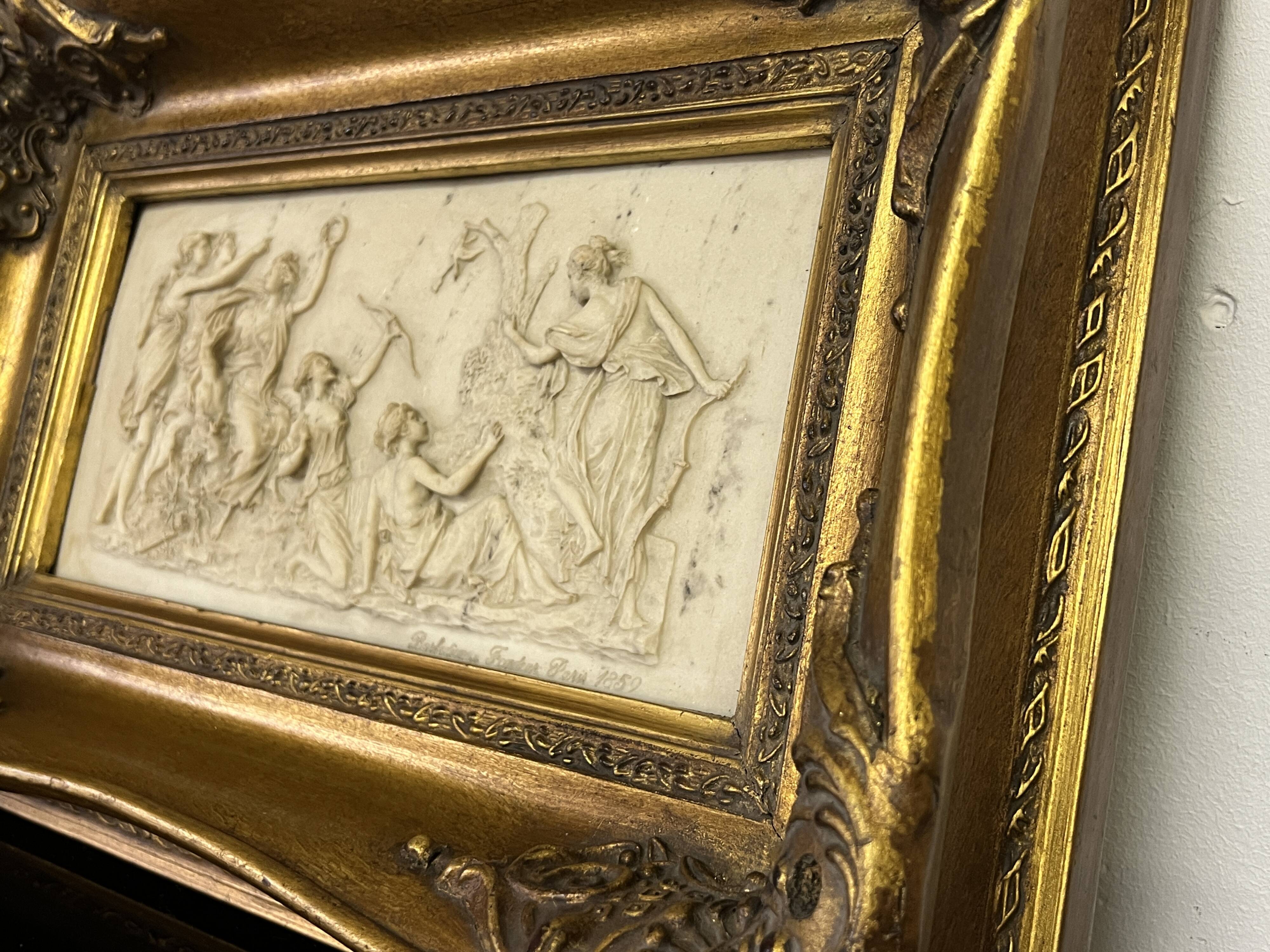 Marble bas-relief, Barbedienne Fondeur, Paris 1859
