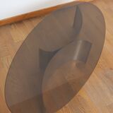 Coffee table smoked glass 70's