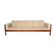 Vintage mid 20th century danish style day sofa, teak, wool upholstery, Scandinavian 1960s
