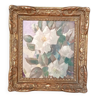 Oil painting, still life with roses