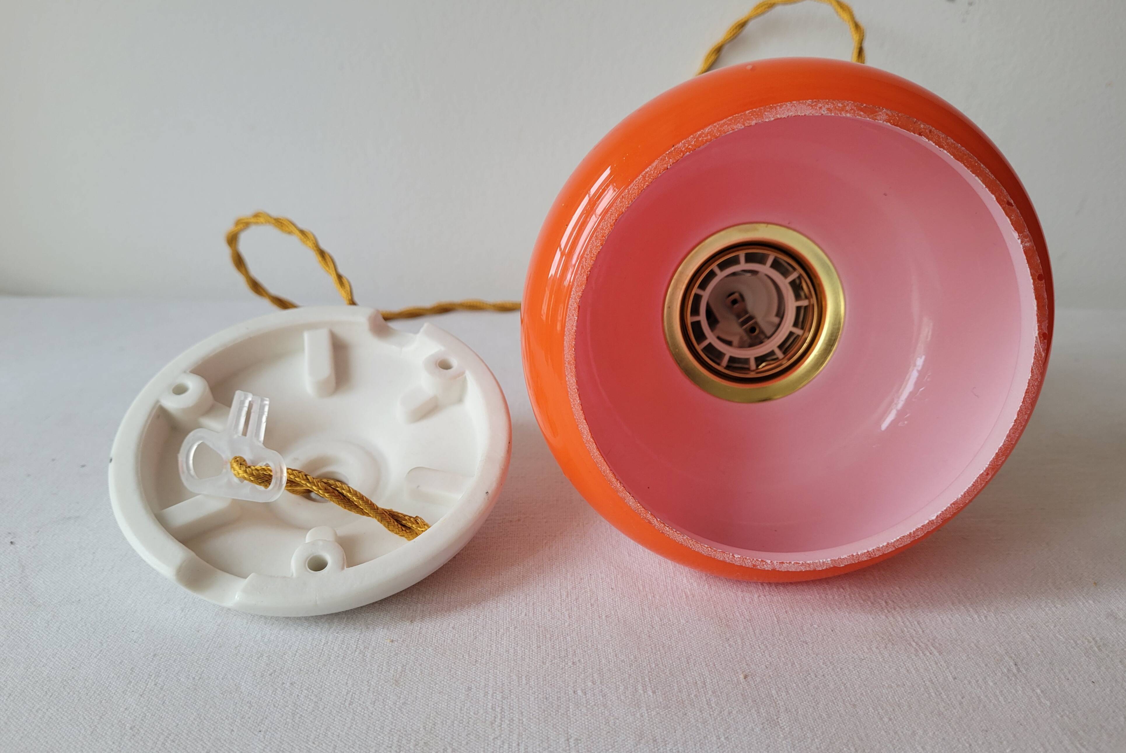 Suspension en opaline orange