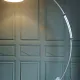 Arc floor lamp Guzzini triangular base Carrara marble. Italy 1968.