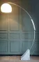 Arc floor lamp Guzzini triangular base Carrara marble. Italy 1968.