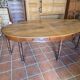 Large oval monastery table in solid oak, 19th century, 243×154cm