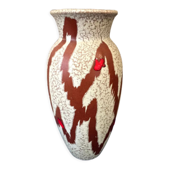 Vintage ceramic vase west germany enamels