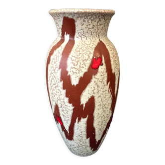 Vase vintage en céramique west germany emaux