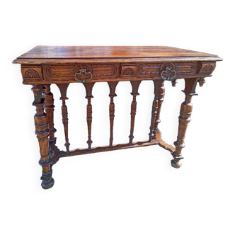 Small table / desk 2 drawers Henri II style