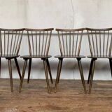 Series of 6 chairs bistro Baumann Model Menuet from the 1960s