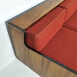 Art deco walnut sofa bed, 1960s
