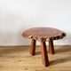 Table basse brutaliste bois massif