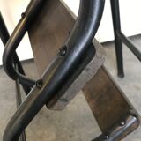 Stool metal and wood vintage