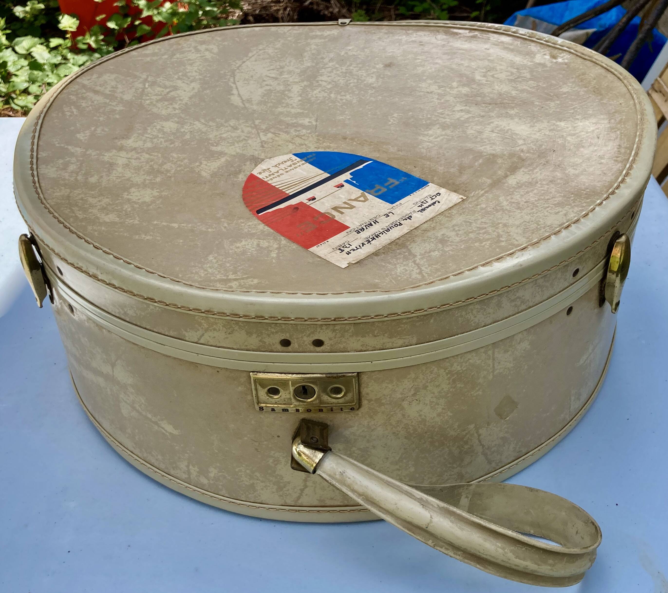 Vintage samsonite streamlite hat suitcase - liner france
