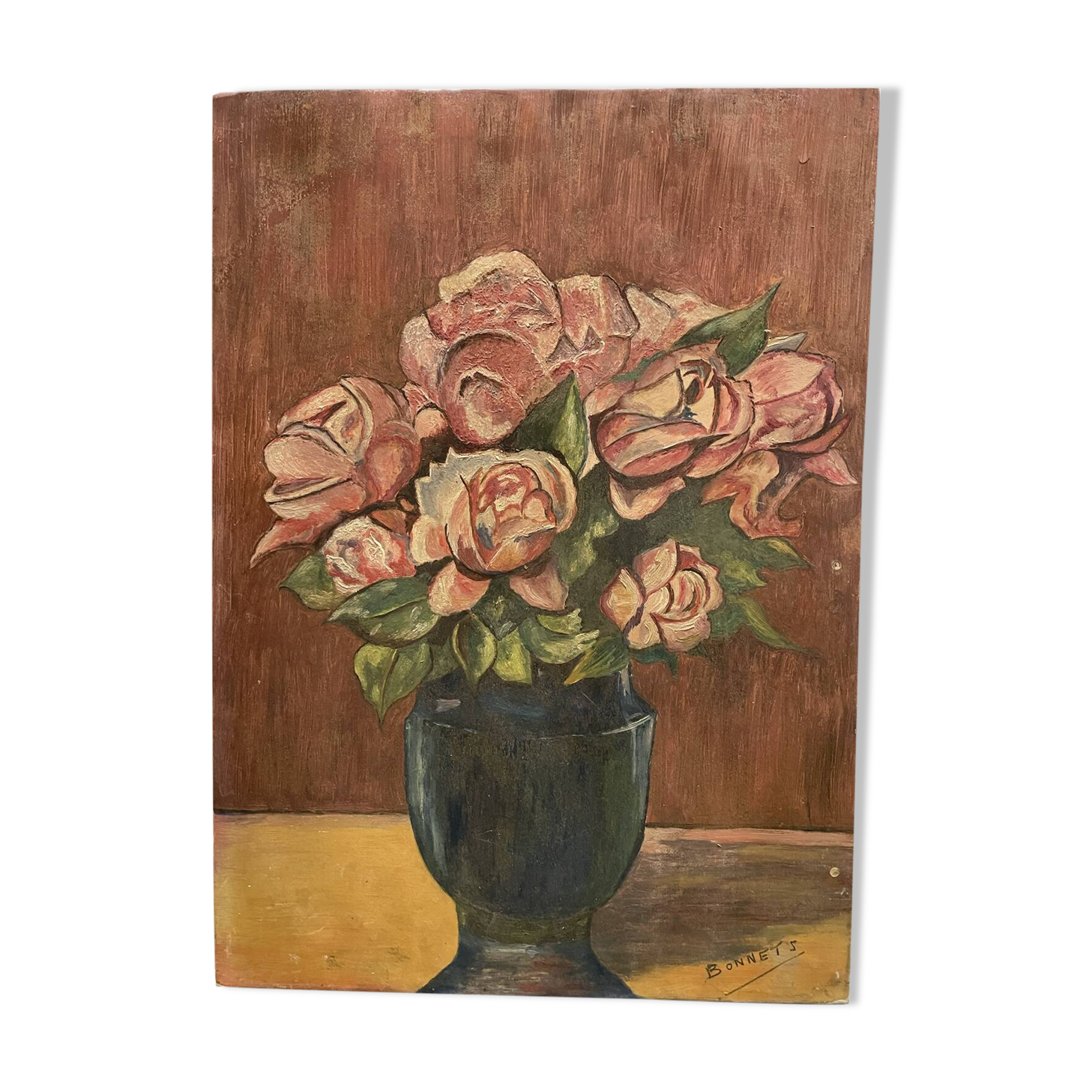 Still life with roses signed Bonnet XXth