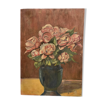 Still life with roses signed Bonnet XXth