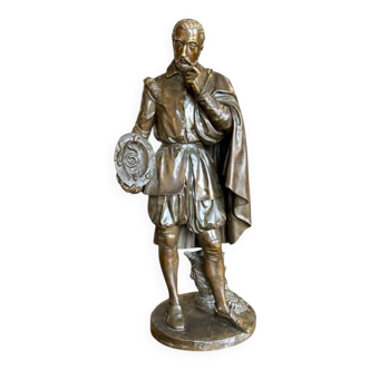 'Le Céramiste Bernard Palissy' Par Vittoz Bronzier, Sculpture En Bronze