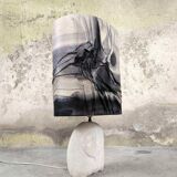 Vintage owl lamp made of natural stone