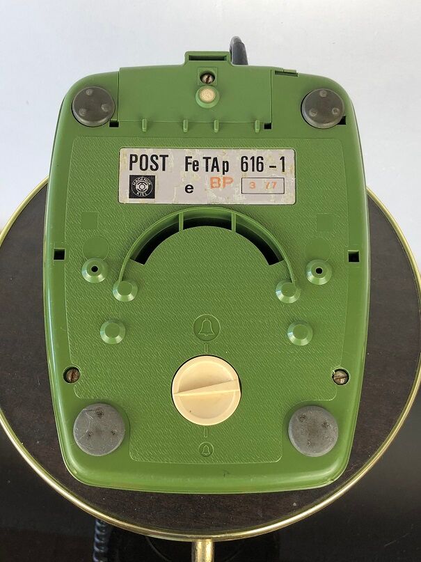 Green phone with vintage dial from the 70s