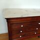 Louis-Philippe XIX walnut commode, twisted columns and marble.