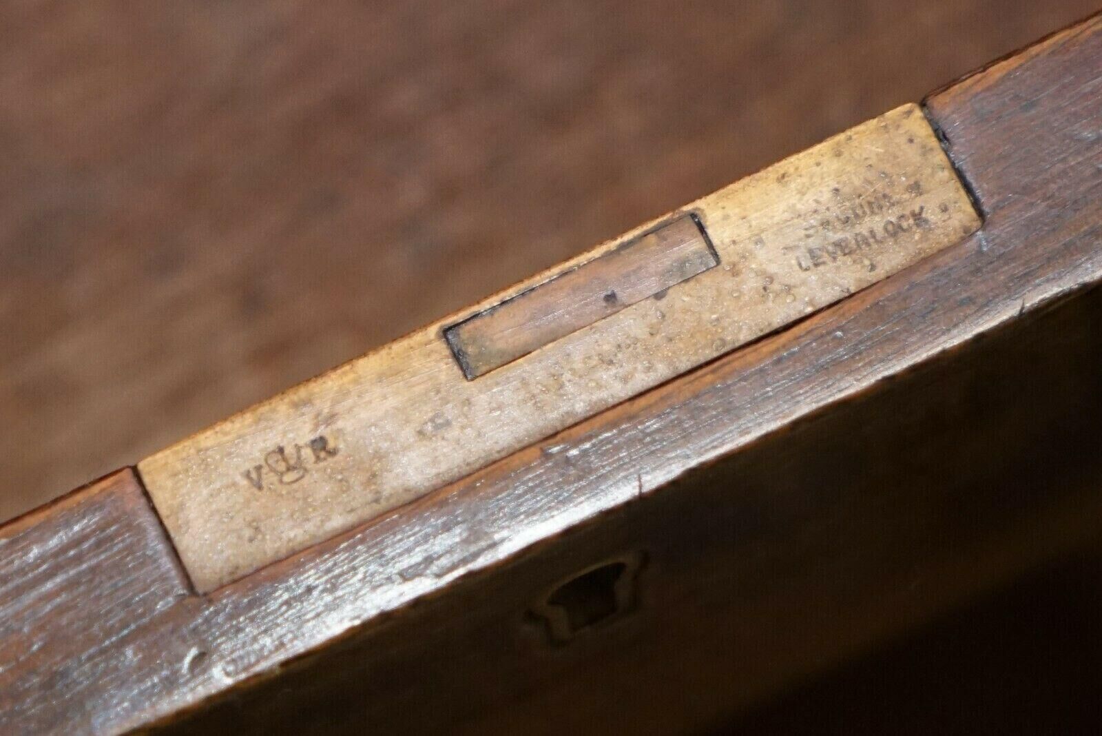 Victorian desk with two columns, hardwood, with VR locks, 1860.