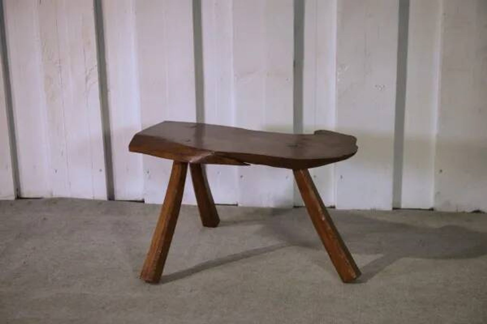 Tabouret brutaliste en chêne 1960’s