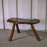 Brutalist oak stool, 1960s