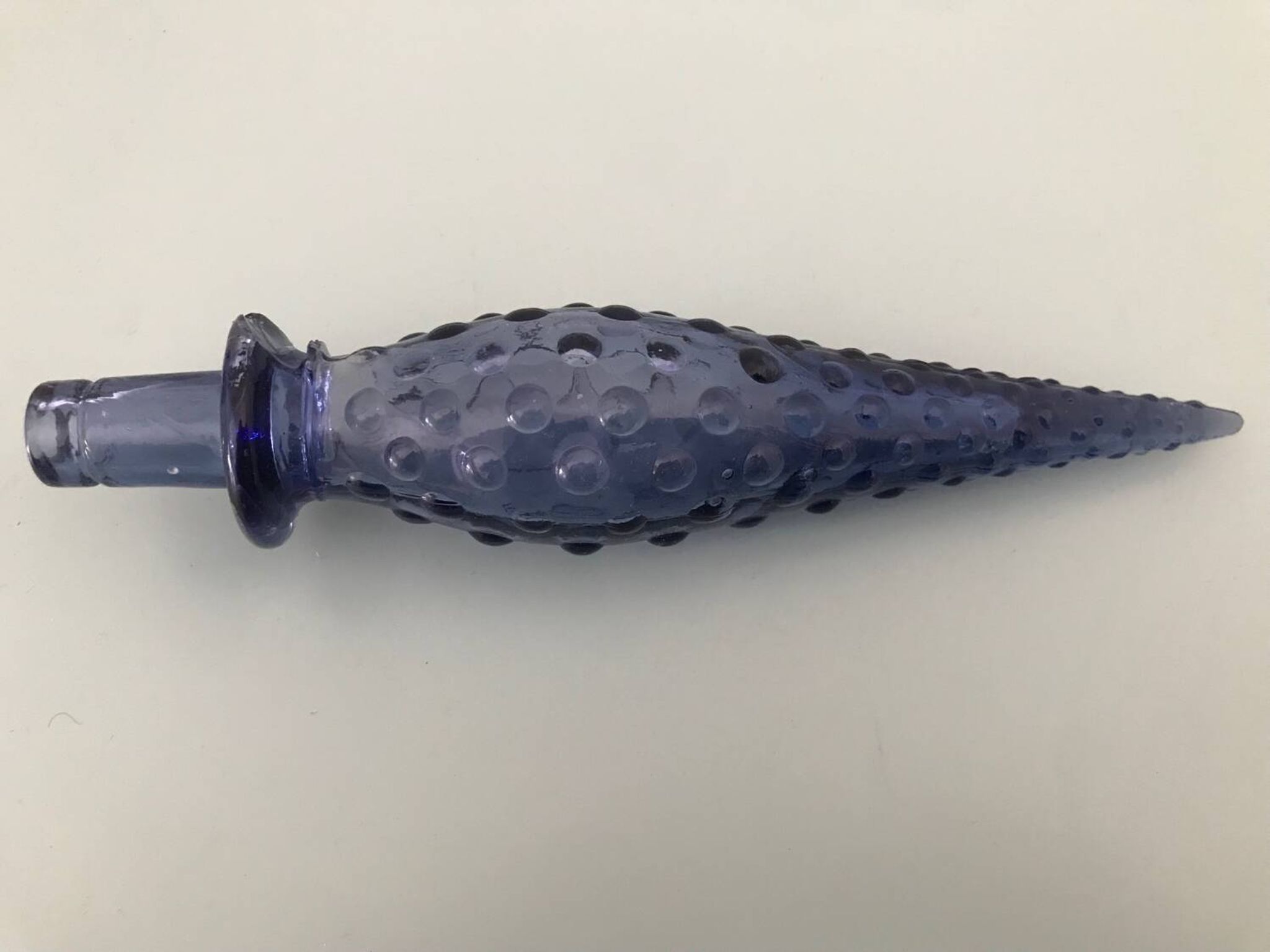 Carafe empoli violet mauve petits bulles hobnail