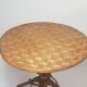 Garden table rattan and braided chestnut