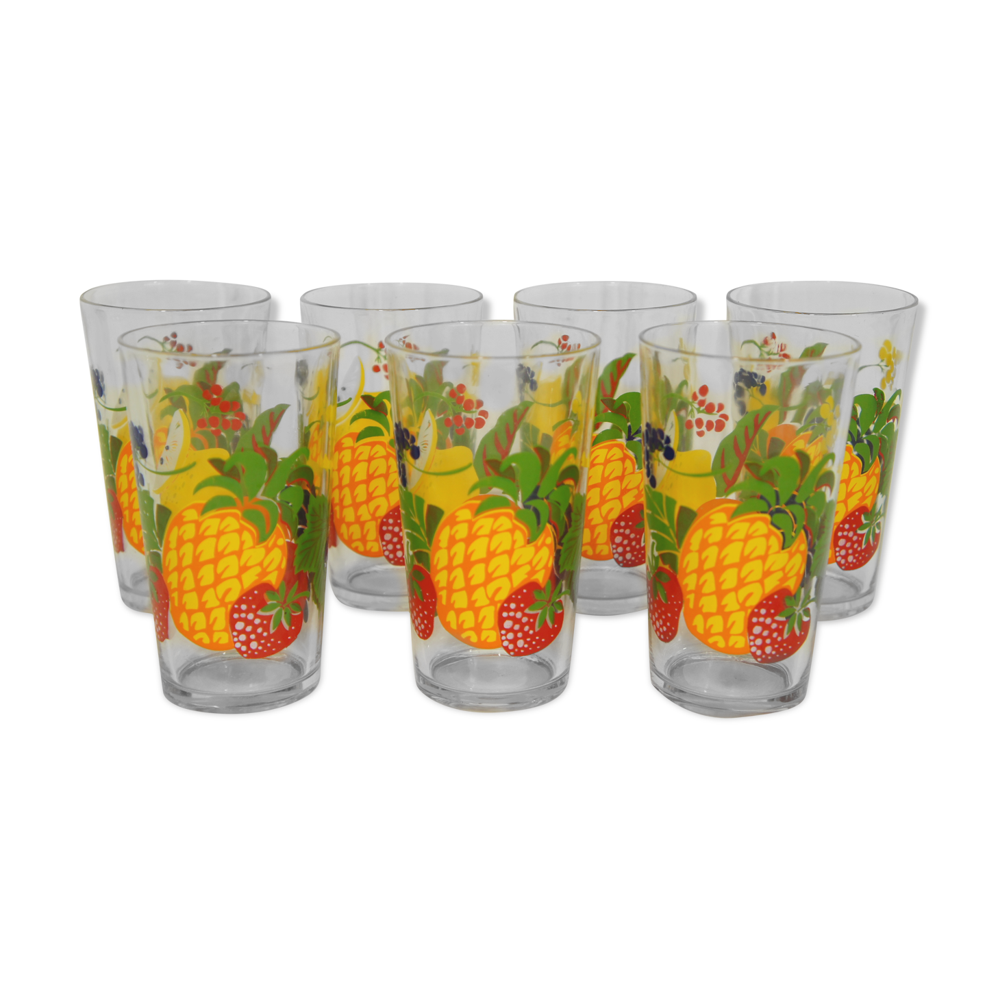 Set de 7 verres à orangeade 1960 VMC Reims