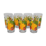 Set of 7 glasses to orangeade 1960 VMC Reims
